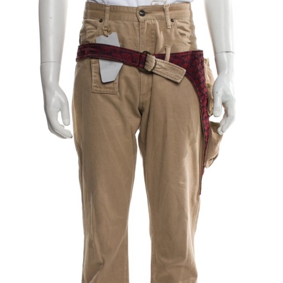 KMRii Japan 2000's Gemstone 3D Asymmetric 8 Pockets Cargo Pants, Tan, 31US - Picture 11 of 13